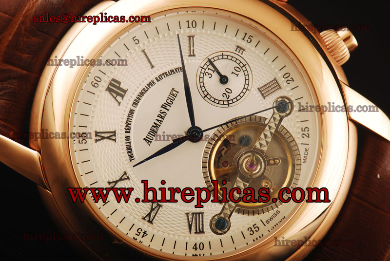 Stylish Audemars Piguet Jules Audemars Minute Repeater Tourbillon 26050OR.OO.D002CR.01.wt Asia Automatic Rose Gold White Dial