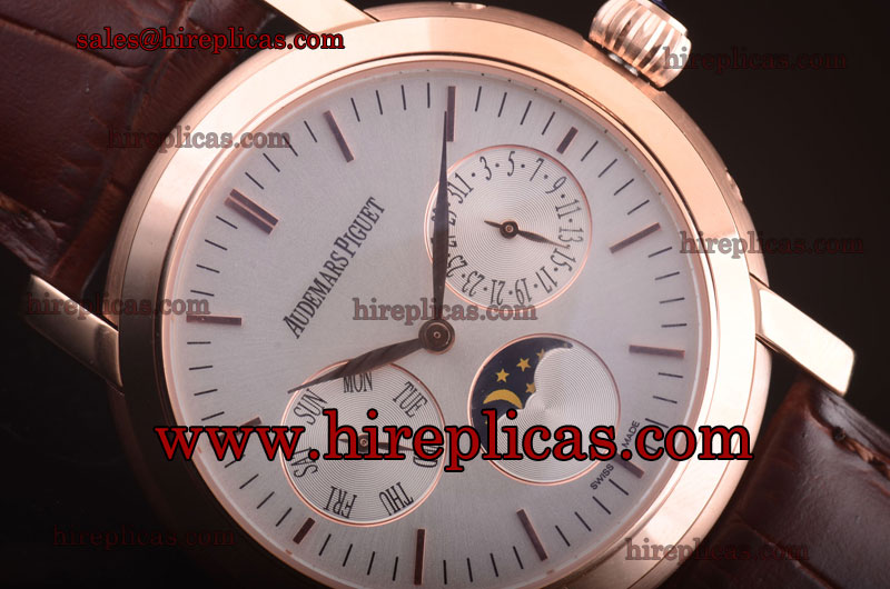 Designer Audemars Piguet Jules Audemars Moon-phase Calendar 26385OR.OO.A088CR.01 Asia Automatic Rose Gold White Dial