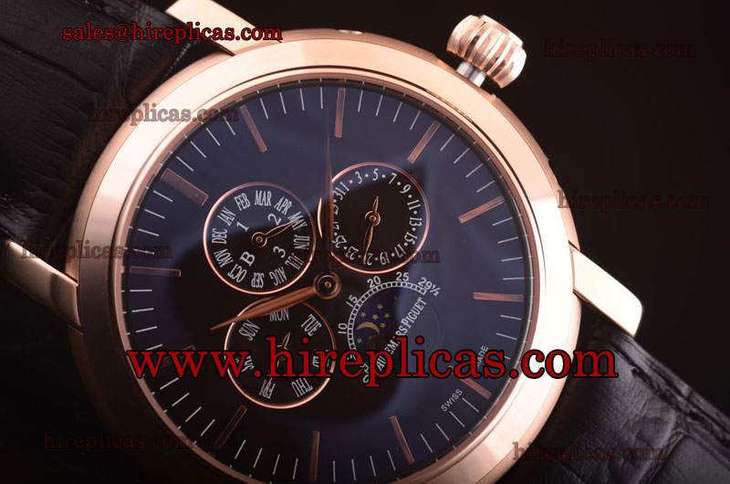 Best quality Audemars Piguet Jules Audemars Perpetual Calendar 26390OR.OO.D093CR.01.BLK Asia Automatic Rose Gold Blue Dial