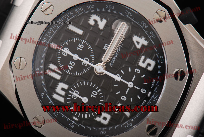 Best Luxury Audemars Piguet Royal Oak Offshore Run 12@Sec 26020ST.OO.D001IN.01.A Swiss Valjoux 7750 Automatic Steel Black Dial