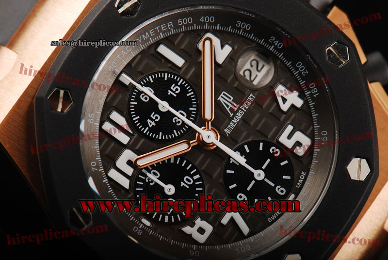 Best Price Audemars Piguet Royal Oak Offshore Run 12@Sec 25940OK.OO.D002CA.01.A Swiss Valjoux 7750 Automatic Rose Gold Black Dial