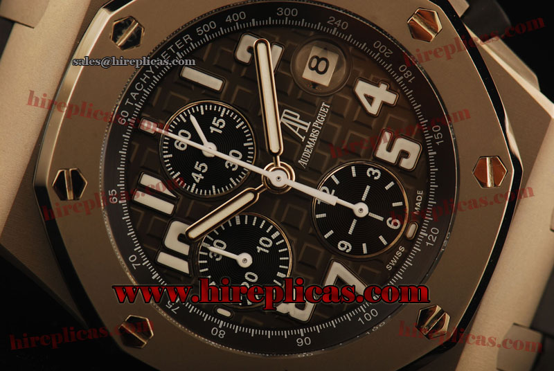 Duplicate Audemars Piguet Royal Oak Offshore Run 12@Sec 26020ST.OO.D001IN.01.A Swiss Valjoux 7750 Automatic Titanium Brown Dial