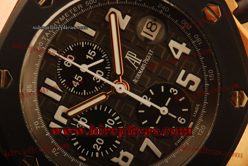 Unique Audemars Piguet Royal Oak Offshore Run 12@Sec 25940OK.OO.D002CA.01.A Swiss Valjoux 7750 Automatic Rose Gold Brown Dial