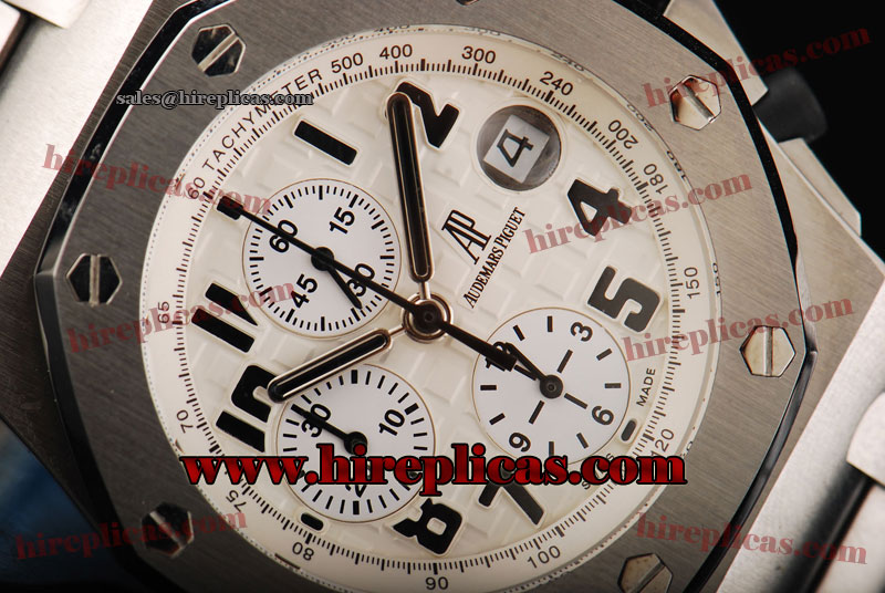 Luxury discount Audemars Piguet Royal Oak Offshore Run 12@Sec 26170ST.OO.D091CR.01.SS Swiss Valjoux 7750 Automatic Steel White Dial