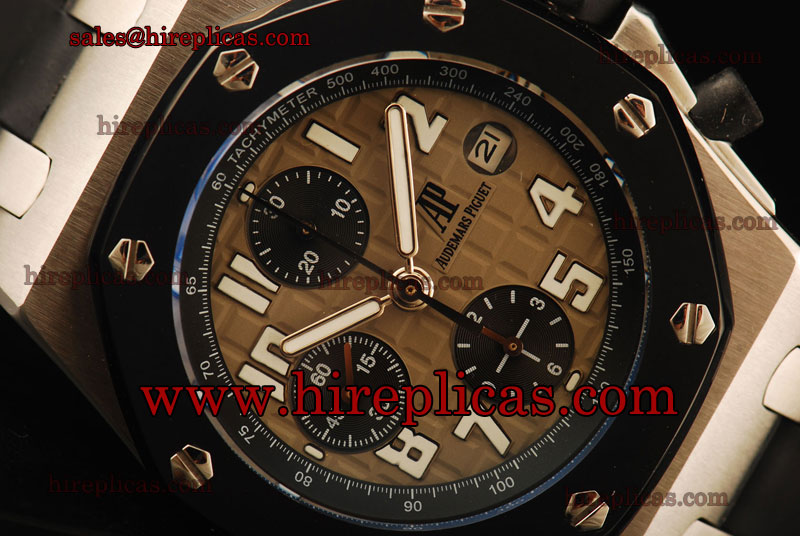 Stylish Audemars Piguet Royal Oak Offshore Run 9@Sec 25940SK.OO.D002CA.01.gr Swiss Valjoux 7750 Automatic Steel Brown Dial