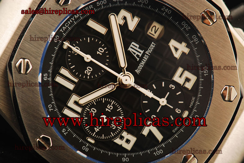 Modern Audemars Piguet Royal Oak Offshore Run 9@Sec 26020ST.OO.D001IN.01 Swiss Valjoux 7750 Automatic Steel Black Dial