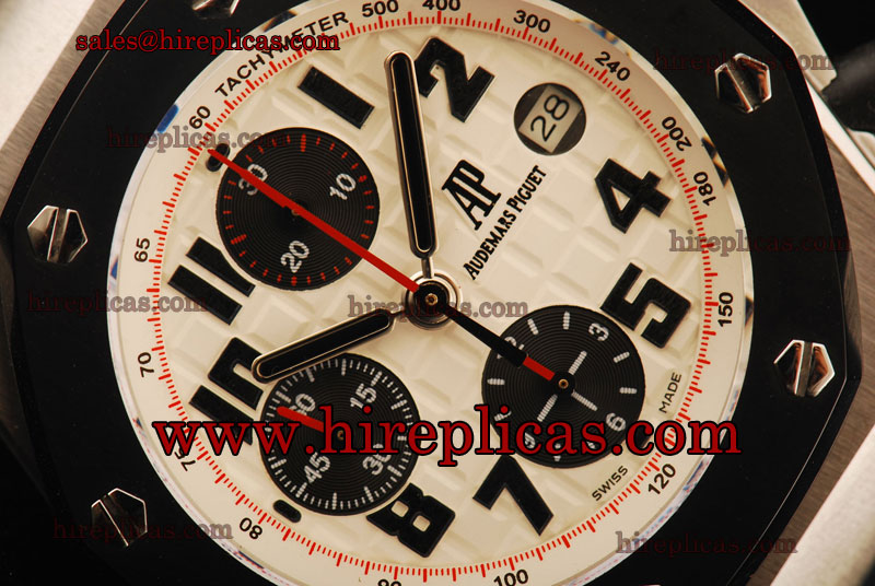 Luxury discount Audemars Piguet Royal Oak Offshore Run 9@Sec 26170ST.OO.D101CR.02.PV Swiss Valjoux 7750 Automatic Steel White Dial