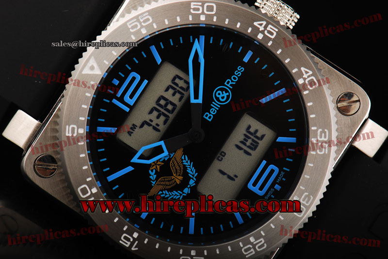 Modern Bell&Ross BR 03-88 BR 03-88 Digital Quartz Steel Black Dial