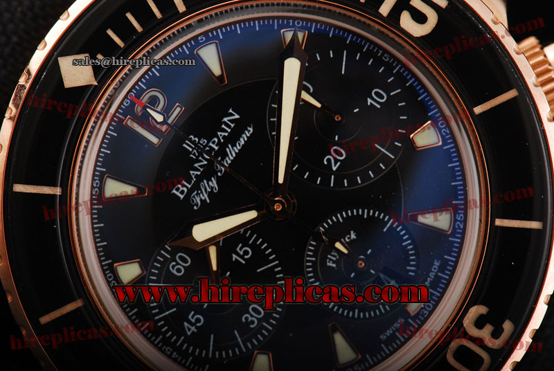 Charming Blancpain Fifty Fathoms 5085F-3630-52 Swiss Valjoux 7750 Automatic Rose Gold Blue Dial