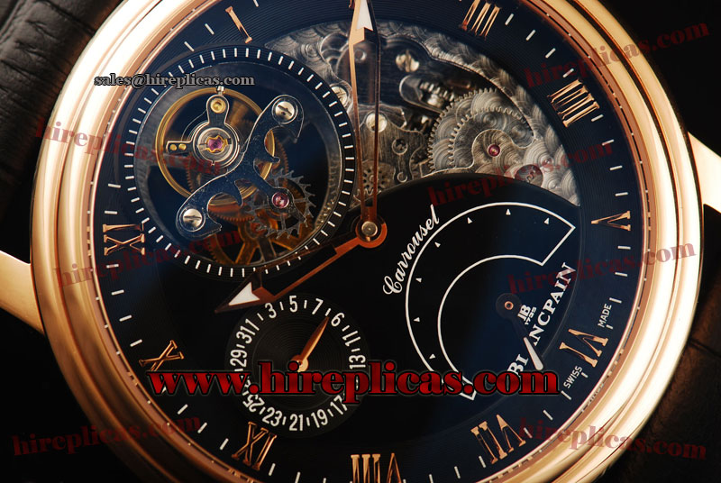 Best Luxury Blancpain Le Brassus 4225-3430-55B Swiss Tourbillon Manual Winding Rose Gold Black Dial