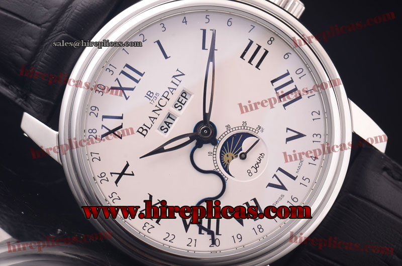 Cheap Classic Blancpain Villeret 6654-1127-55B ST25 Automatic Steel White Dial