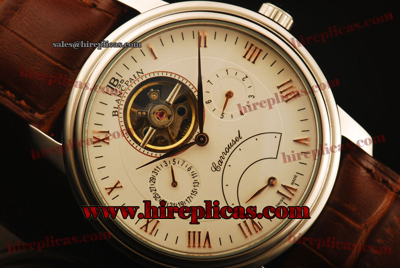 Clone Blancpain Villeret Tourbillon 6025-3442-55B Automatic Steel White Dial