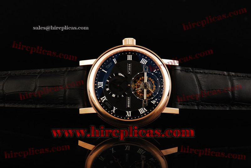 Best Breguet Grande Complication Power Reserve 5317BR/12/9V6/2 Swiss Toutbillon Rose Gold Black Dial For Sale