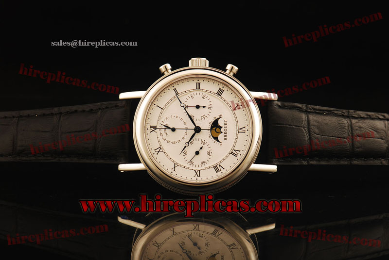 Fashion Breguet Grande Complications BG120407/50 Lemania 8810 Manual Winding Steel White Dial For Sale