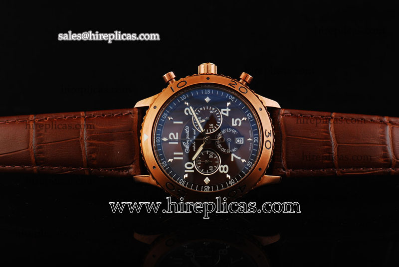 Imitation Breguet Type XX 3810br/92/9zu Miyota Quartz Rose Gold Brown Dial