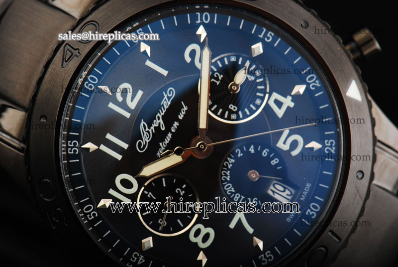 Hot Sell Breguet Type XX 3820pt/92/sw9/blk Automatic PVD Black Dial