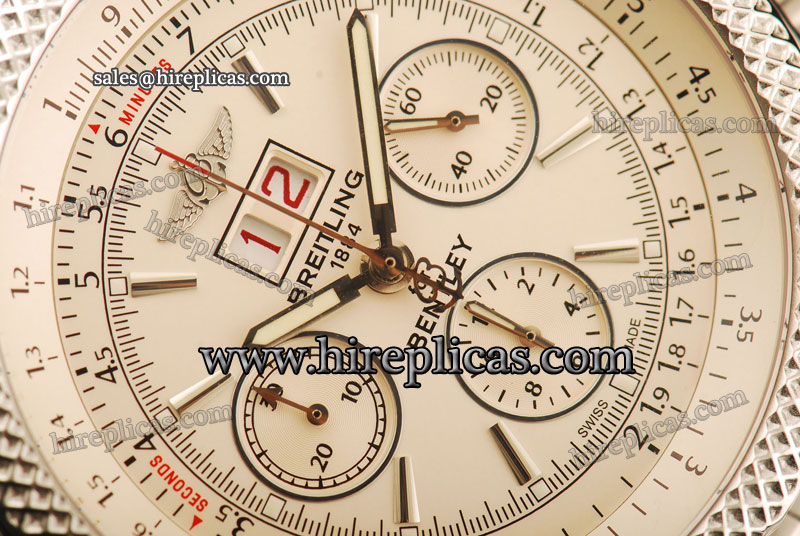 Good Breitling Bentley 6.75 a4436412/g679-ss Swiss Valjoux 7750 Automatic Steel White Dial