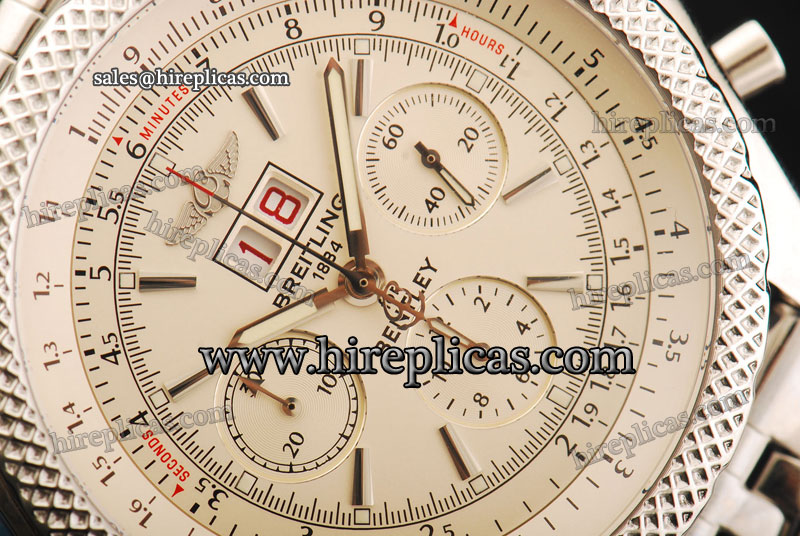 Designer Breitling Bentley 6.75 a4436412/g679-ss Swiss Valjoux 7750 Automatic Steel White Dial
