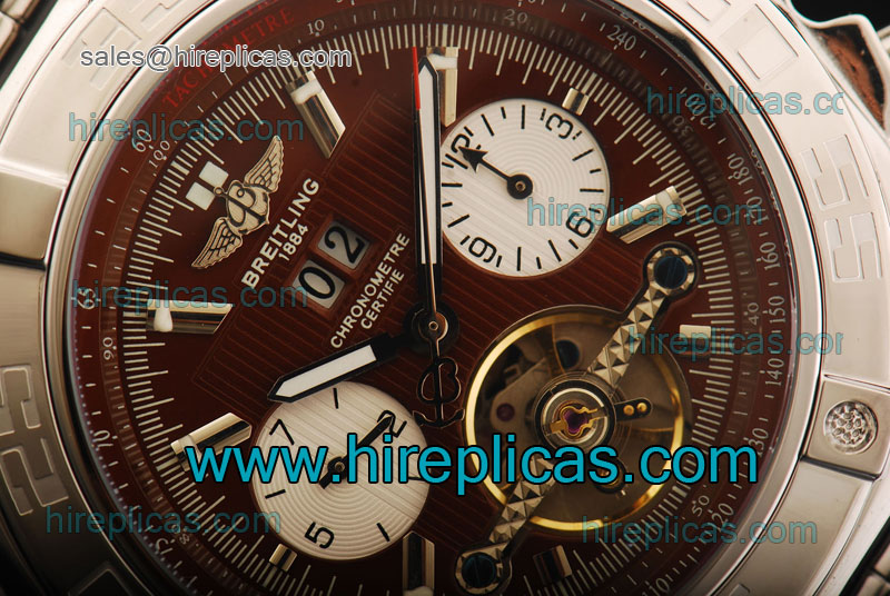 Graceful Breitling Chronomat B01 Tourbillon AB011012 Automatic Steel Brown Dial