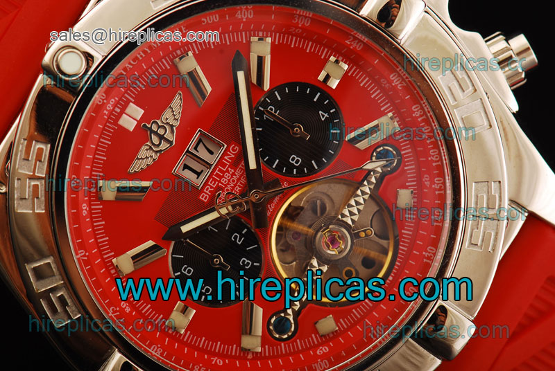 AAA Breitling Chronomat B01 Tourbillon AB011012 Automatic Steel Red Dial
