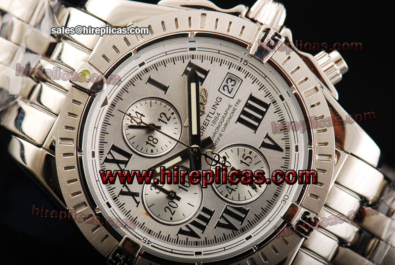 Luxury knockoff Breitling Chronomat Evolution 38mm A1335611 Miyota Quartz Steel White Dial Roman Markers