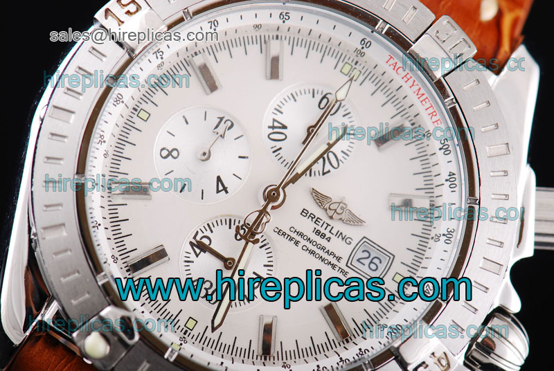 Imitation Breitling Chronomat Evolution A1335611 Miyota Quartz Steel White Dial Stick Markers