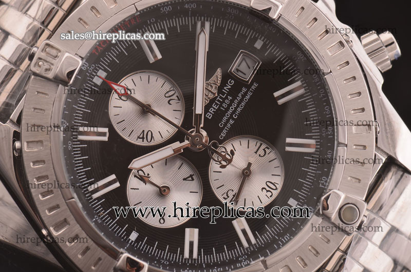 Stylish Breitling Chronomat Evolution A1335611/B719 Miyota Quartz Steel Black Dial UK Online