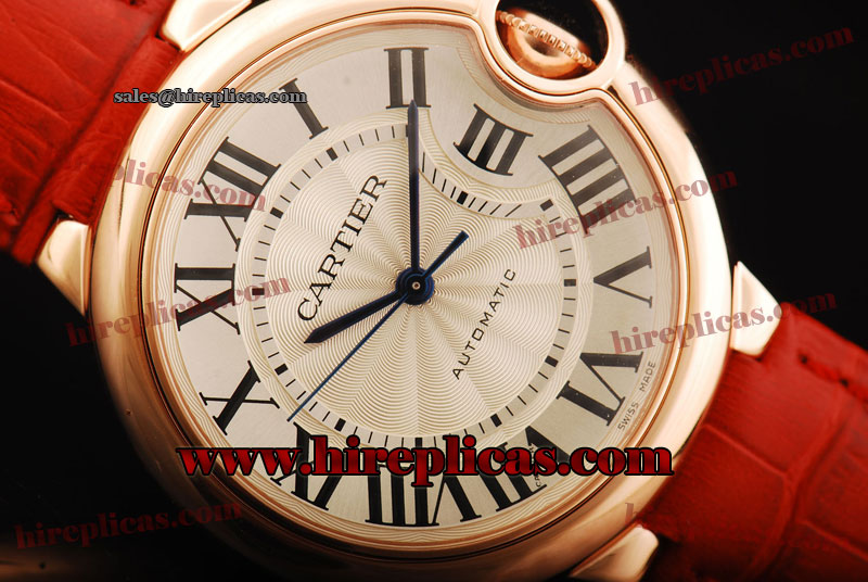 Best Cartier Ballon Bleu de Cartier Medium w6900456 1:1 Original Swiss ETA 2671 Rose Gold Silver Dial