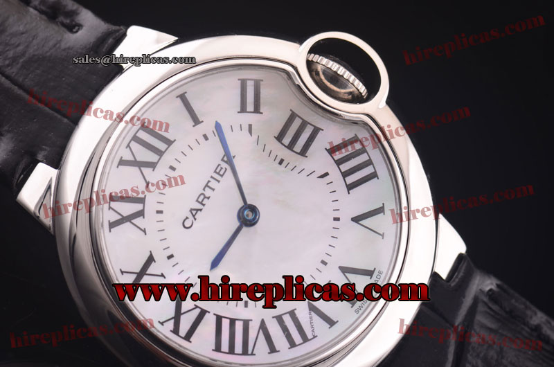 Inexpensive Classic Cartier Ballon Bleu de Cartier Medium w6900556 Swiss Quartz Steel White MOP Dial