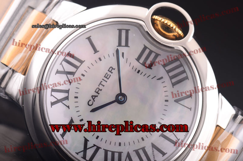 Buy Cheap Cartier Ballon Bleu de Cartier Medium w6920047 Swiss Quartz Two Tone White MOP Dial