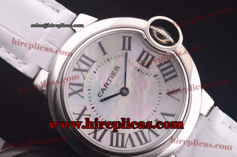 Classic Fake Luxury Cartier Ballon Bleu de Cartier Medium w6900556.wt Swiss Quartz Steel White MOP Dial