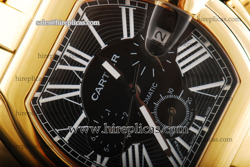 Modern Cartier Roadster Chrono W62021Y2.BLK Automatic Yellow Gold Black Dial