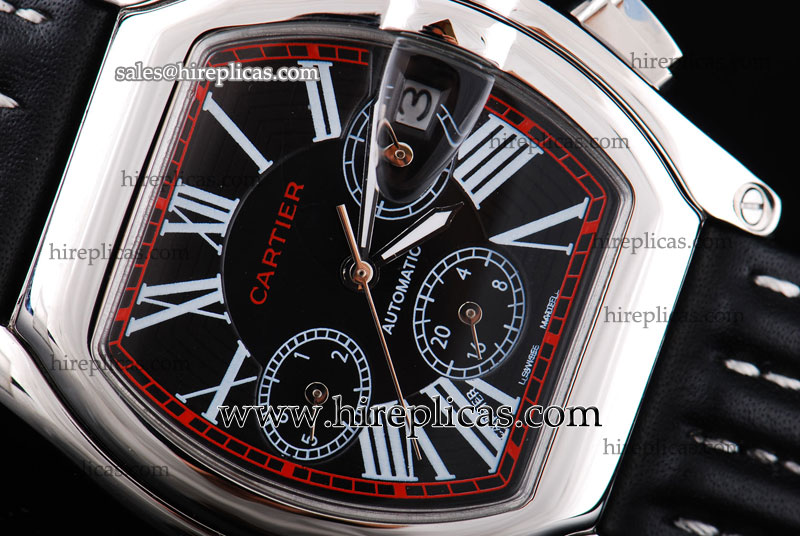 AAA Cartier Roadster Chrono W6206019.LEBLK Automatic Steel Black Dial