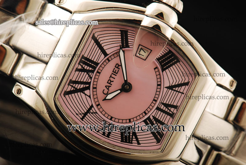 Fake Classic Cartier Roadster W62017V3 Miyota Quartz Steel Pink Dial For Sale Online