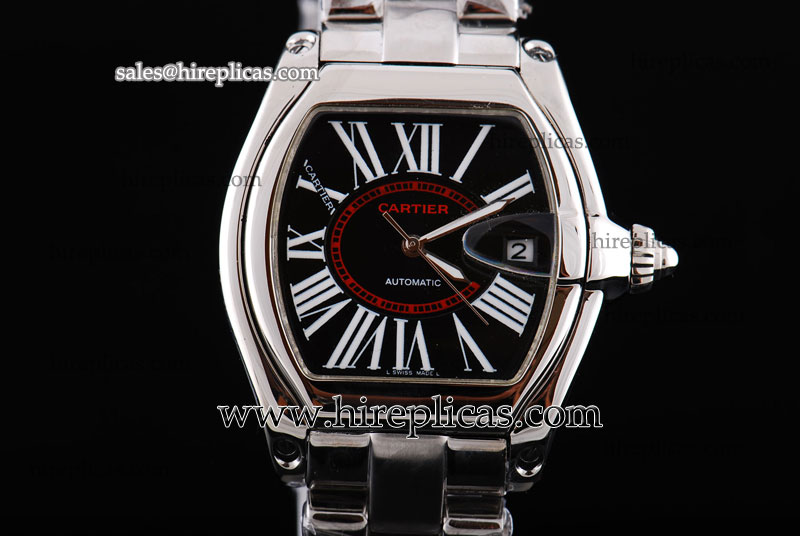 Graceful Cartier Roadster W62041V3.RD Automatic Steel Black Dial
