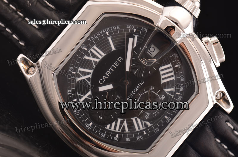 Inexpensive Classic Cartier Roadster W62020X6.LE Automatic Steel Black Dial White Roman Markers