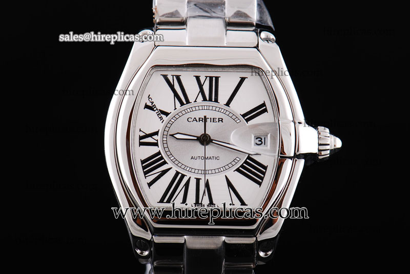 Hot Sell Cartier Roadster W62016V3 Automatic Steel White Dial