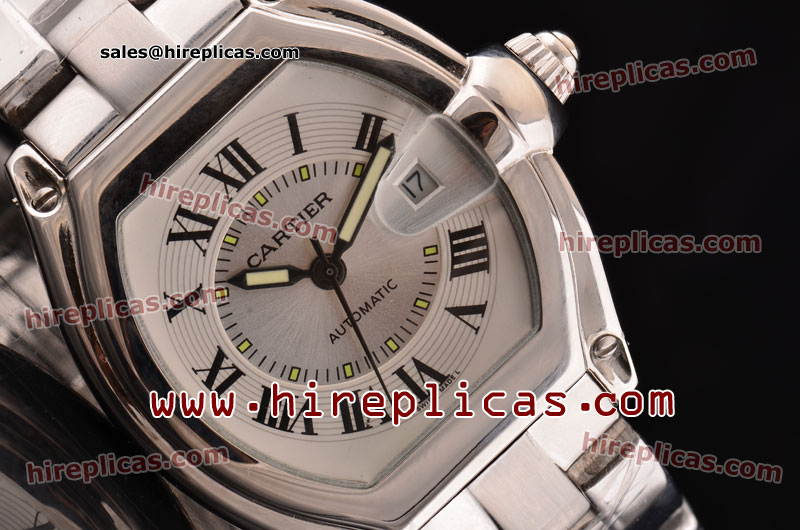Luxury discount Cartier Roadster W62016V3.R Asia 2813 Automatic Steel White-Silver Dial