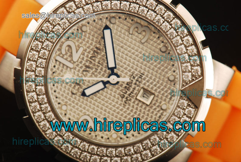 Fashion Chaumet Class One W1722P-33R Miyota Quartz Steel Silver Dial Orange Rubber Strap