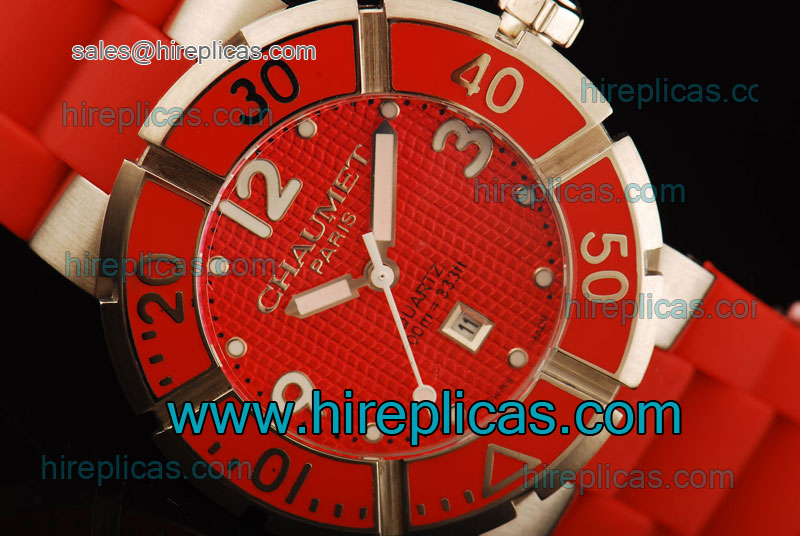 Graceful Luxury Chaumet Class One W1722P-33R Miyota Quartz Steel Red Dial