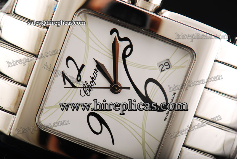 Best Price Chopard Happy Sport II Square 278496 Miyota Quartz Steel White Dial
