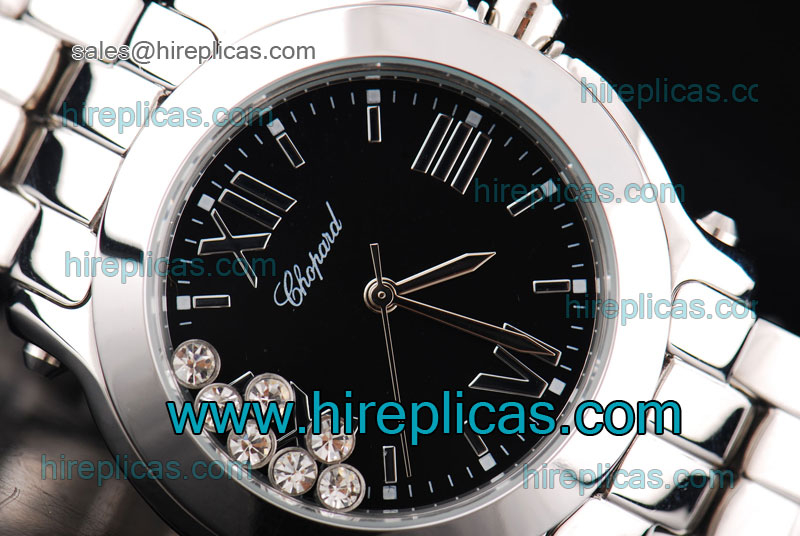 Special Top Chopard Happy Sport II 278477-3004 Miyota Quartz Steel Black Dial