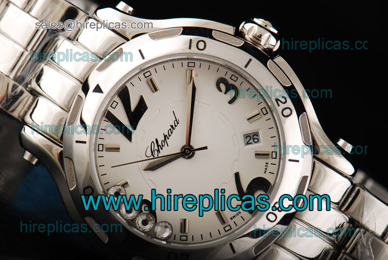 Best Chopard Happy Sport II 288507-9010 Miyota Quartz Steel White Dial
