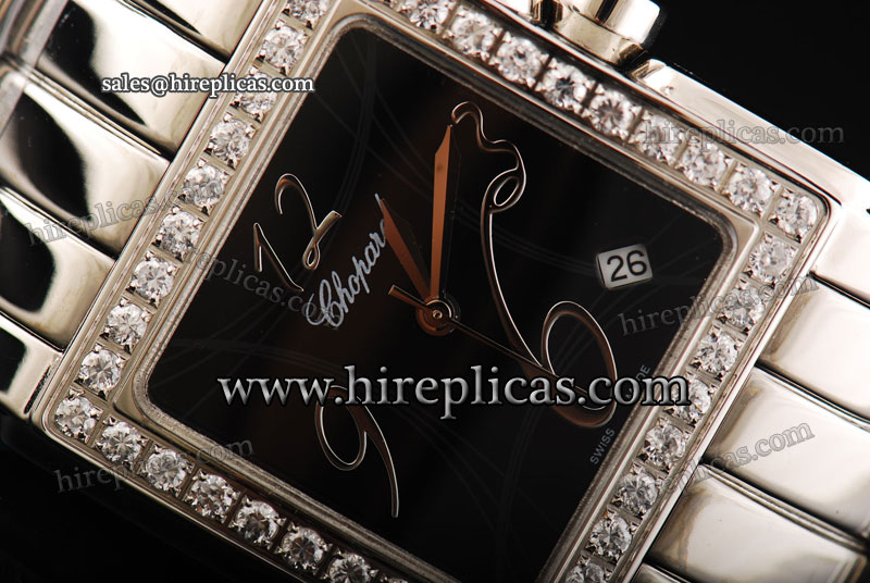 High quality Chopard Happy Sport II Square 278505 Miyota Quartz Steel Black Dial