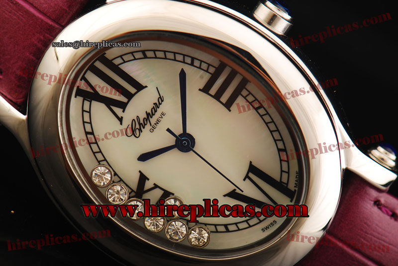 Classic Fake Chopard Happy Sport Oval 7 Floating Diamonds 278937-3005 Miyota Quartz Steel MOP Dial For Sale