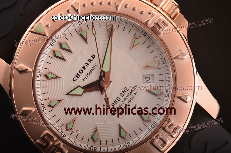 Fashion Chopard L.U.C.Pro One 168912/RGWT Swiss ETA 2824 Automatic Rose Gold White Dial