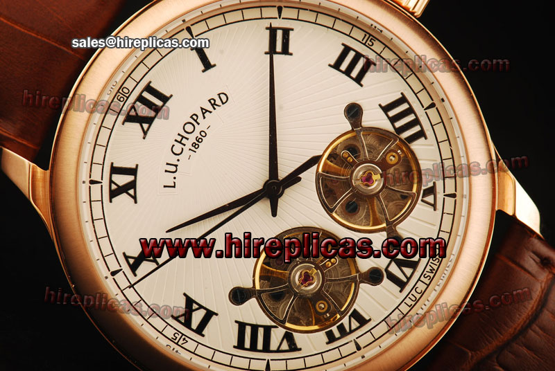 AAA Chopard L.U.C.Tourbillon 161906-1001RG Automatic Rose Gold White Dial