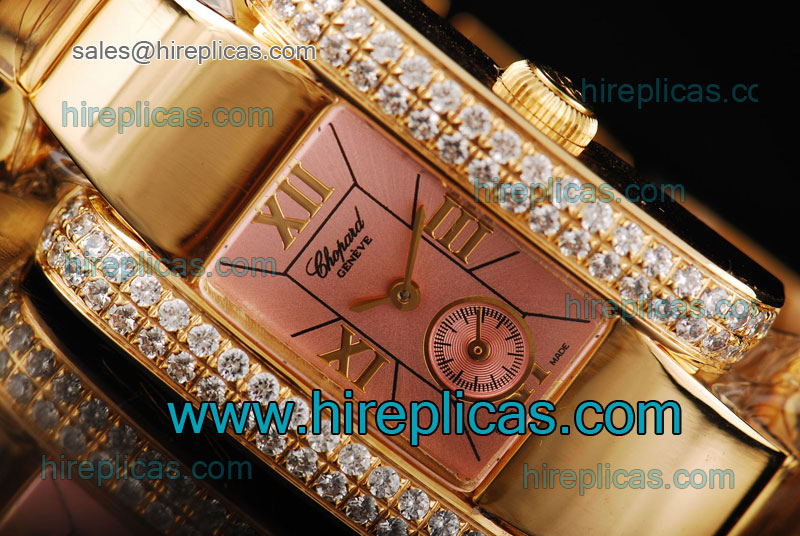 Fashion Graceful Chopard La Strada 416803-0001 Swiss ETA Quartz Yellow Gold Pink Dial