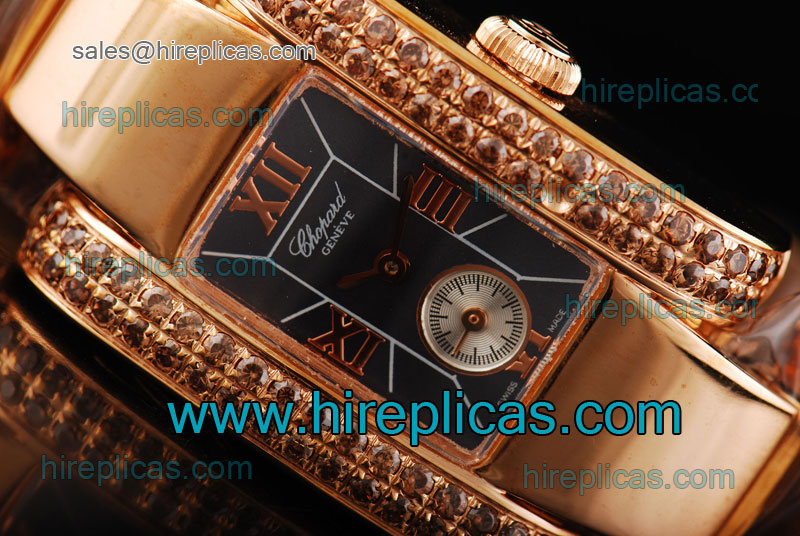 Cheap Classic Classic Chopard La Strada 417396-0001 Swiss ETA Quartz Rose Gold Black Dial