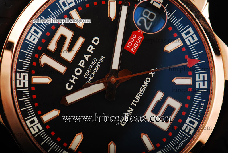 AAA Chopard Mille Miglia Gran Turismo XL 161264-5001 Swiss Valjoux 7750 Automatic Rose Gold Black Dial